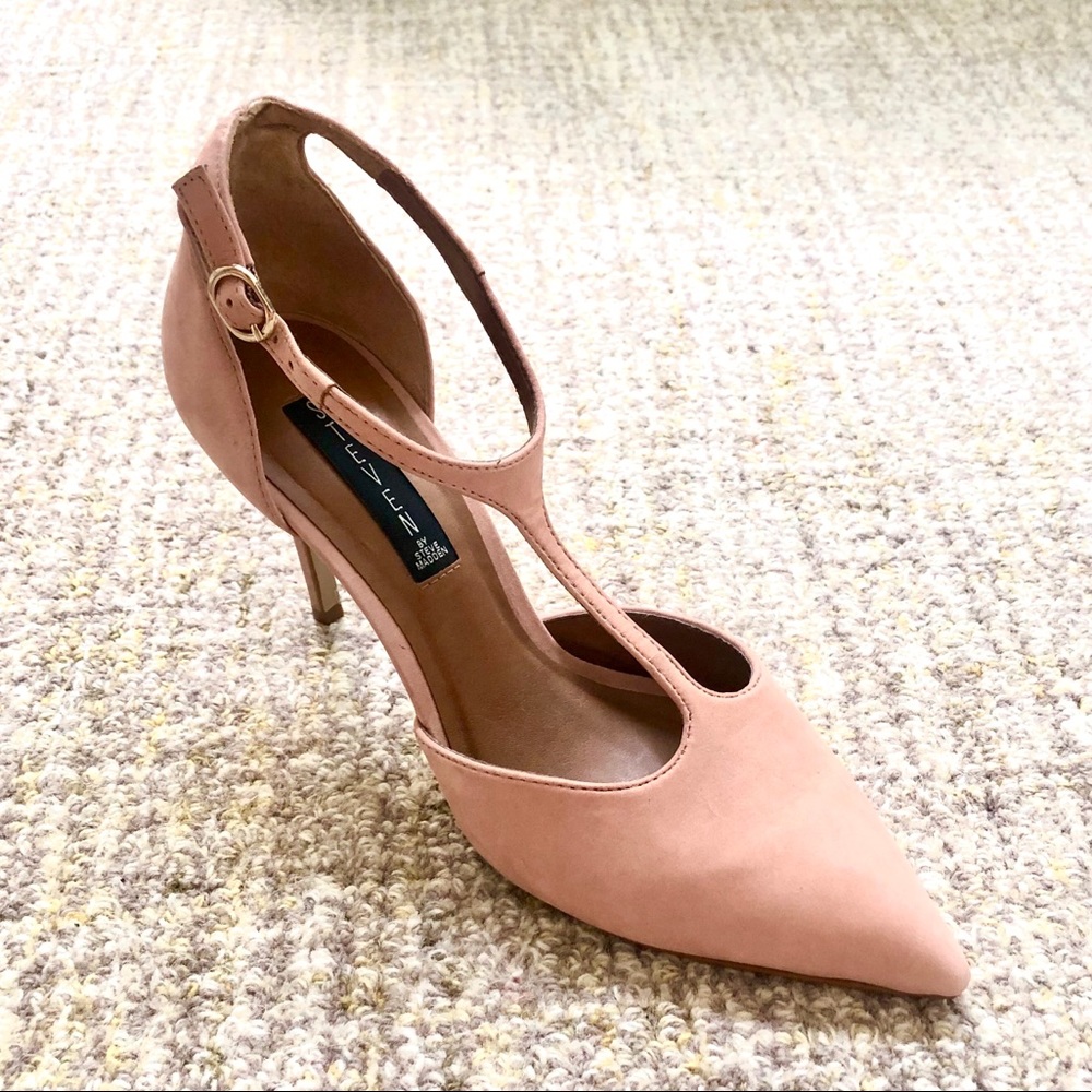 STEVEN by Steve Madden pink heels with T-strap